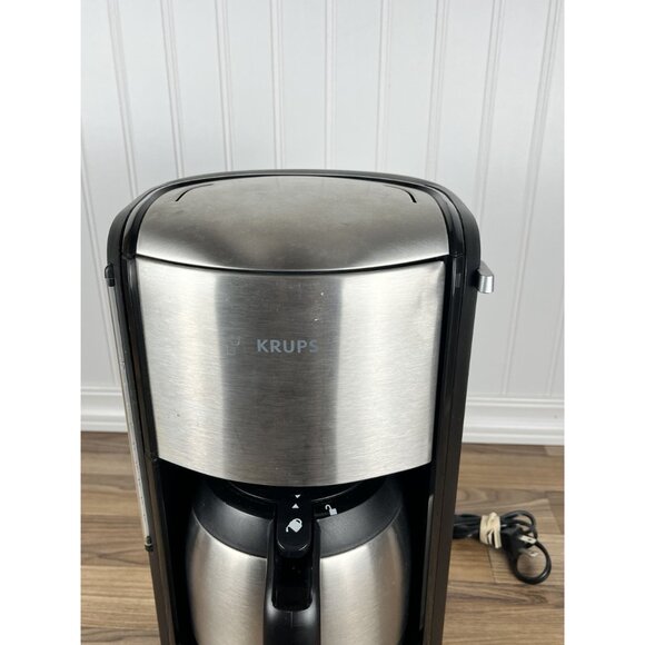 Krups Coffee Maker Stainless Programmable Drip Machine Thermal Carafe FMF5 10CUP - Picture 4 of 14